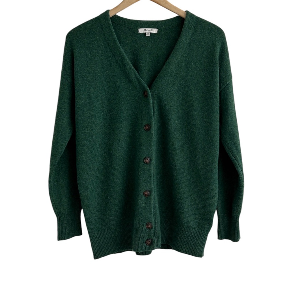 Madewell V-Neck Wool Blend Relaxed Fit Cardigan Sweater (XXS)